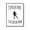 Affiche ski de fond j'peux pas Blanc Premium - Planetee
