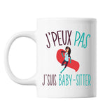 Mug Baby sitter j'peux pas Blanc - Planetee