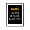 Affiche Xavier prénom mythe légende Jaune - Planetee