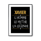 Affiche Xavier prénom mythe légende Jaune - Planetee