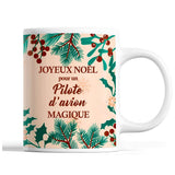 Tasse Noël Pilote d'avion homme Beige - Planetee