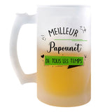 Chope de bière Meilleur Papounet de tous les temps - Planetee