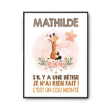 Affiche Mathilde Cou Monté Girafe - Planetee