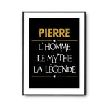 Affiche Pierre prénom mythe légende Jaune - Planetee