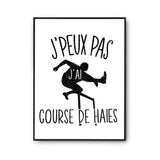 Affiche Course de haies j'peux pas Blanc Premium - Planetee