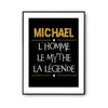 Affiche Michael prénom mythe légende Jaune - Planetee