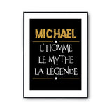 Affiche Michael prénom mythe légende Jaune - Planetee