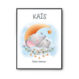 Affiche Kaïs bébé d'amour éléphant - Planetee