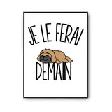 Affiche shih tzu Je le ferai demain - Planetee