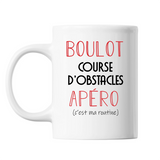 Mug Course d'Obstacles C'est ma Routine Blanc - Planetee