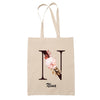 Tote Bag beige Nina Lettre Fleur - Planetee