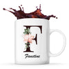 Mug Blanc Faustine Lettre Fleur - Planetee