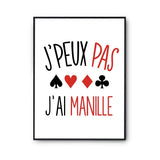 Affiche Manille j'peux pas Blanc Premium - Planetee