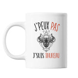 Mug Signe taureau j'peux pas Blanc - Planetee