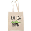 Sac Tote Bag diplodocus je le ferai demain beige - Planetee