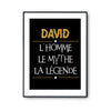 Affiche David prénom mythe légende Jaune - Planetee