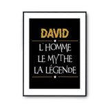 Affiche David prénom mythe légende Jaune - Planetee