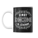Mug Prénom Cindy La Déesse La Légende - Planetee