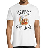 T-shirt homme pizza c'est la vie - Planetee