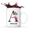 Mug Blanc Antoinette Lettre Fleur - Planetee
