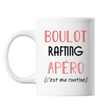 Mug Rafting C'est ma Routine Blanc - Planetee