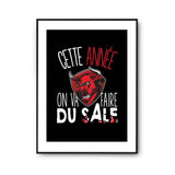 Affiche Féria faire du sale j'peux pas Noir - Planetee