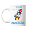 Mug Bêtises avec Cousine Astronaute Fusée - Planetee