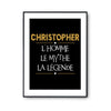 Affiche Christopher prénom mythe légende Jaune - Planetee