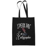 Sac Tote Bag Calligraphie Je peux pas Noir - Planetee