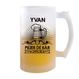 Chope de bière Yvan Prénom Pilier de Bar - Planetee