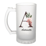 Chope de bière Antoinette Lettre Fleur - Planetee