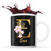 Mug noir Ema Lettre Fleur - Planetee