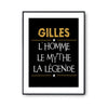 Affiche Gilles prénom mythe légende Jaune - Planetee