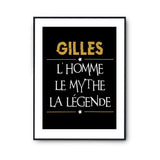 Affiche Gilles prénom mythe légende Jaune - Planetee