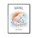 Affiche Rafael bébé d'amour éléphant - Planetee