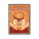 Affiche Vintage Explosion Bombe - Planetee