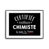 Affiche Chimiste Femme Métier Meilleure de France - Planetee