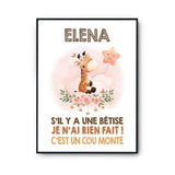 Affiche Elena Cou Monté Girafe - Planetee