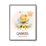 Affiche Gabriel bébé d'amour abeille - Planetee