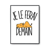 Affiche dromadaire Je le ferai demain - Planetee