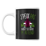 Mug Vin alcool petit verre j'peux pas Noir - Planetee