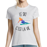 T-shirt femme ski c'est la vie - Planetee