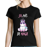 T-shirt Femme Anniversaire 56 ans Licorne - Planetee