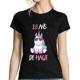 T-shirt Femme Anniversaire 28 ans Licorne - Planetee