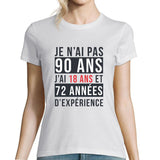 T-shirt Femme Anniversaire 90 ans Expérience - Planetee