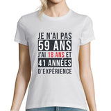 T-shirt Femme Anniversaire 59 ans Expérience - Planetee