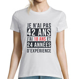 T-shirt Femme Anniversaire 42 ans Expérience - Planetee