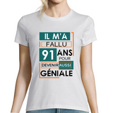 T-shirt Femme Anniversaire 91 ans - Planetee