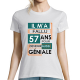 T-shirt Femme Anniversaire 57 ans - Planetee