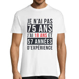 T-shirt Homme Anniversaire 75 ans Expérience - Planetee